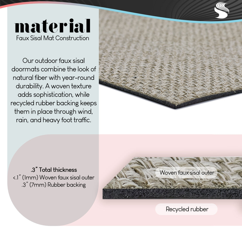 Emily Cromwell | Welcome Fall Leaf Border Faux Sisal Door Mat