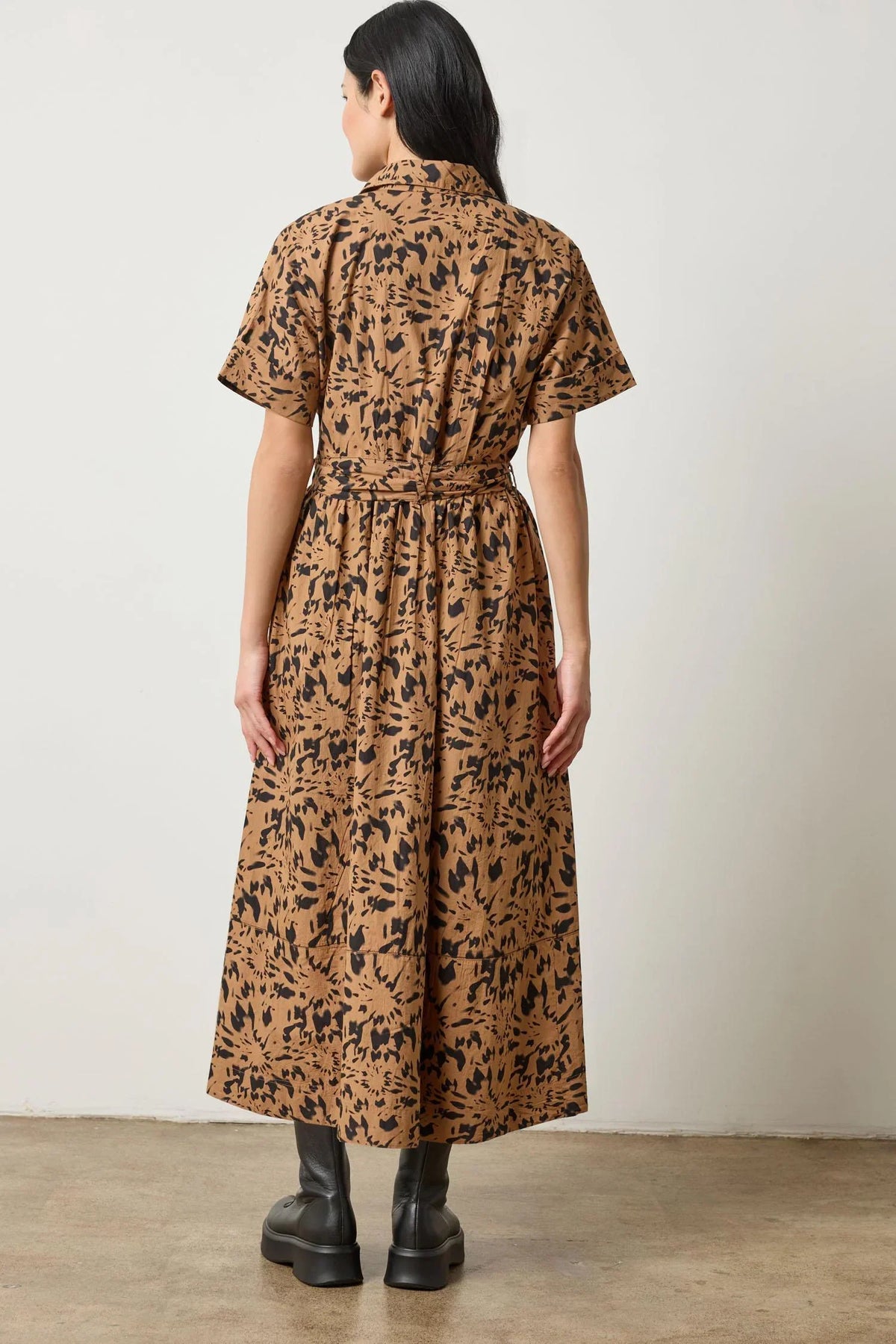 COLLARED MAXI SHIRT DRESS