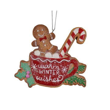 Gingerbread Hot Cocoa Red Ornament