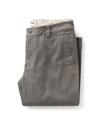 The Emlen Pant in Smoked Olive Herringbone