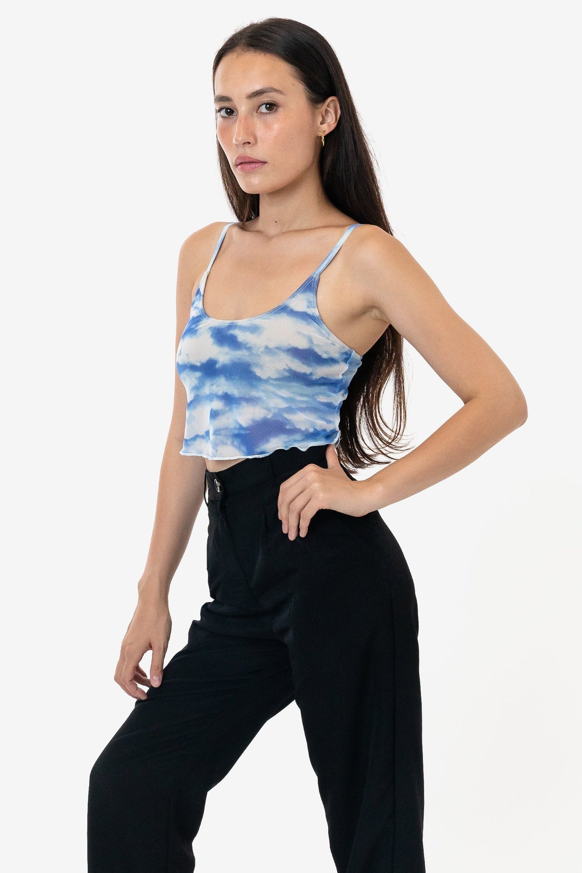 RNS778P - Printed Micro Mesh Spaghetti Tank