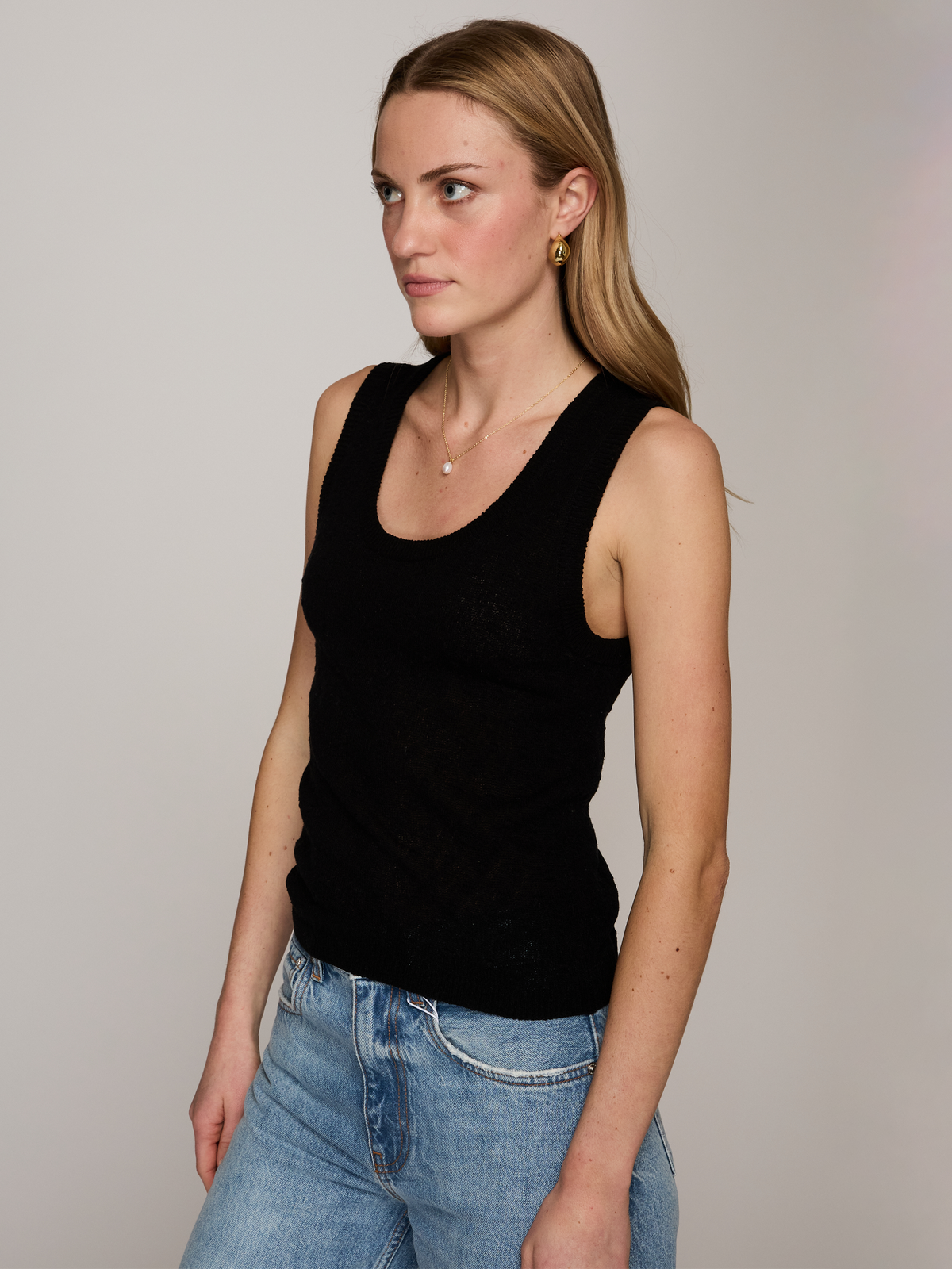 Sheer Dot Tank in Black