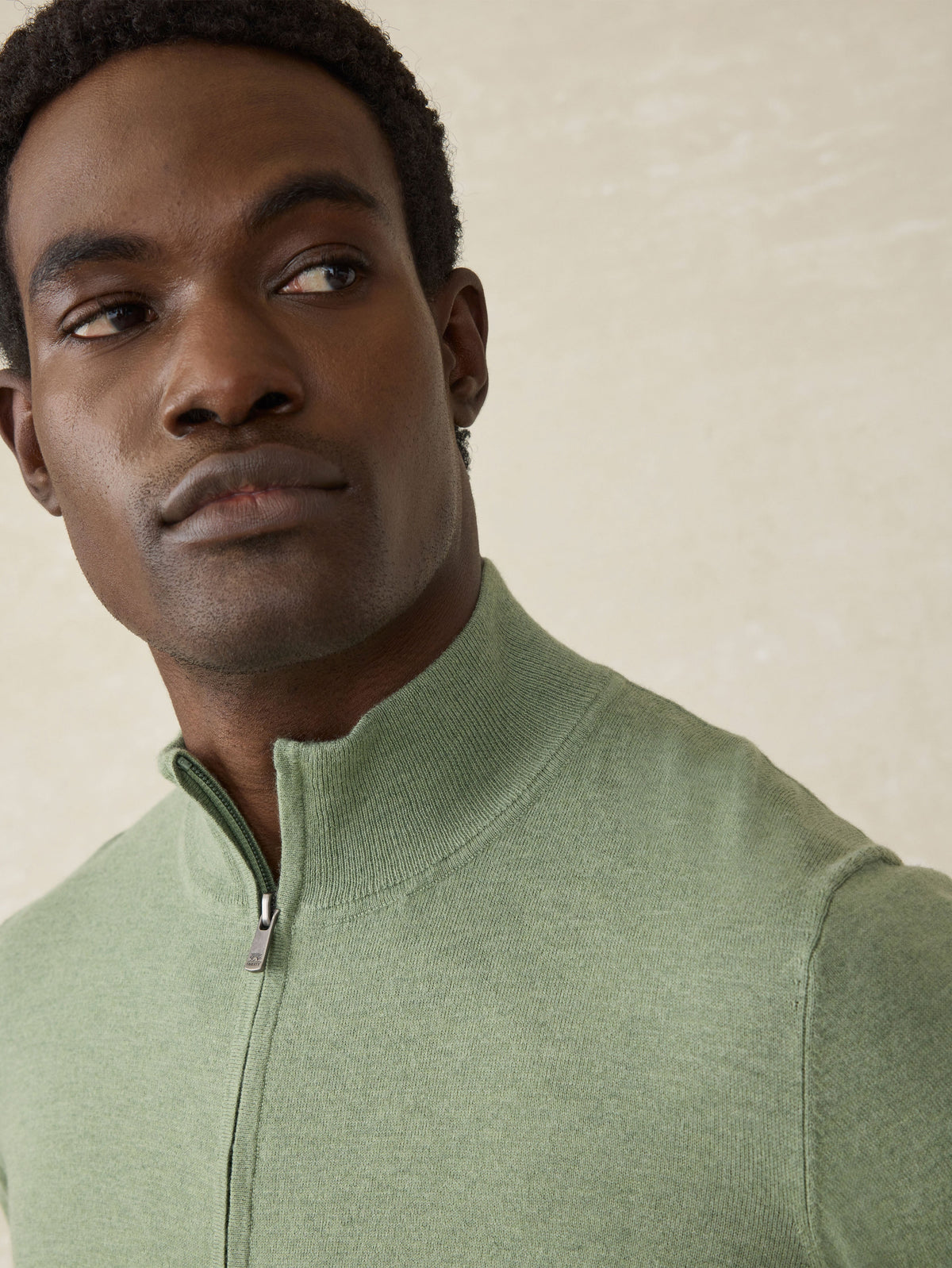 Movement Quarter Zip Sweater - Faded Leaf Melange