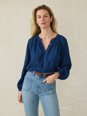 Tried & True Easton Top - Deep Lagoon Wash
