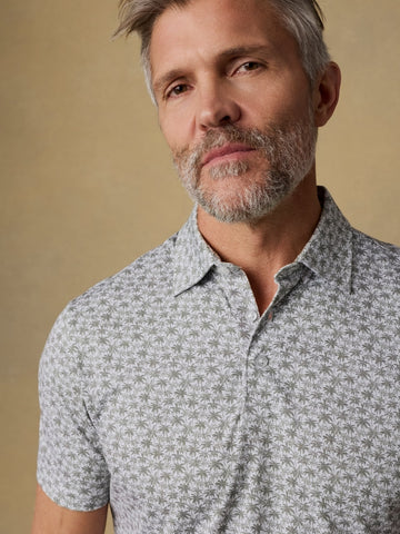 Short-Sleeve Movement Pique Polo - Olive Palm Beach