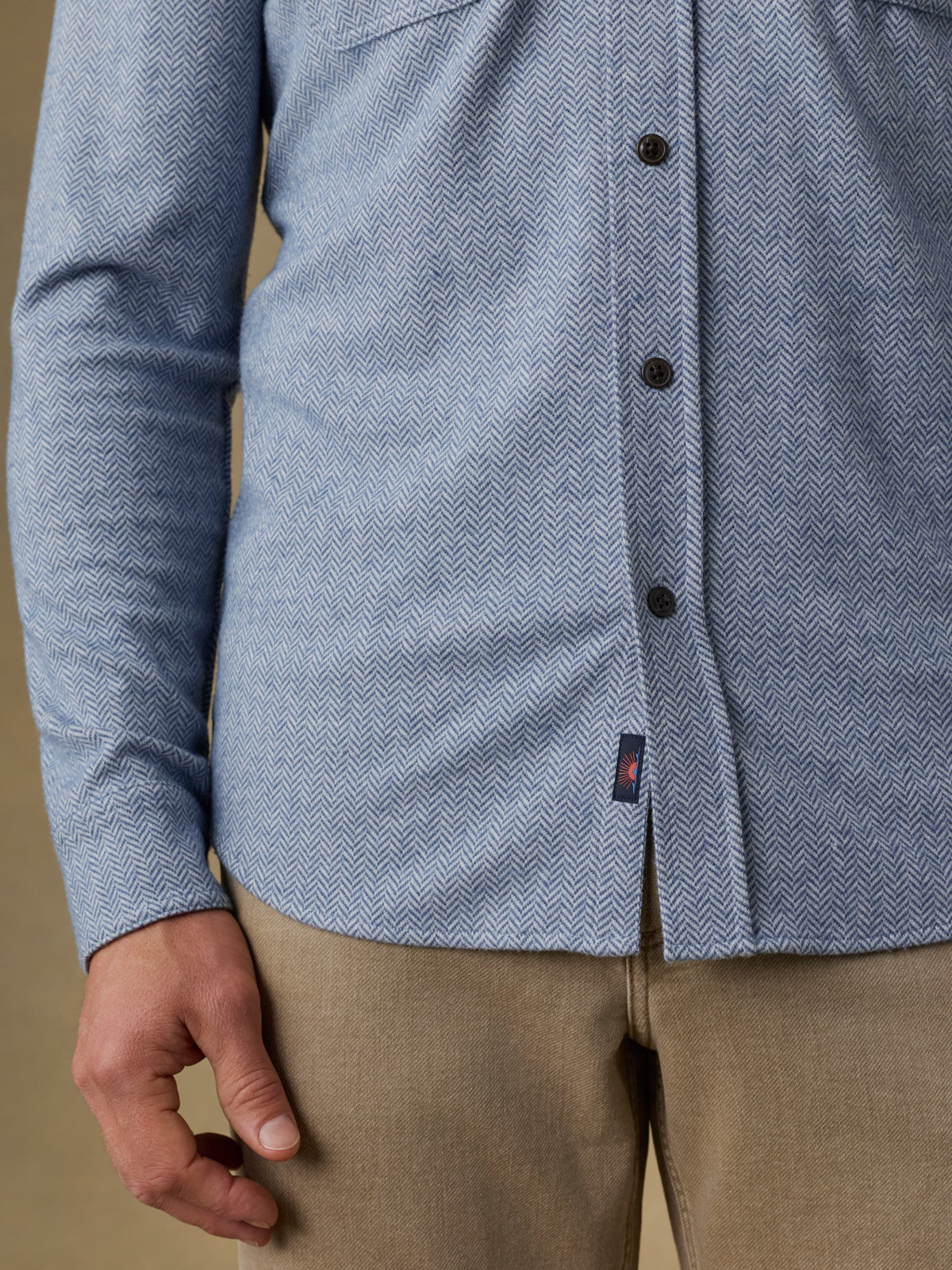 Legend Sweater Shirt - Dusty Blue Herringbone
