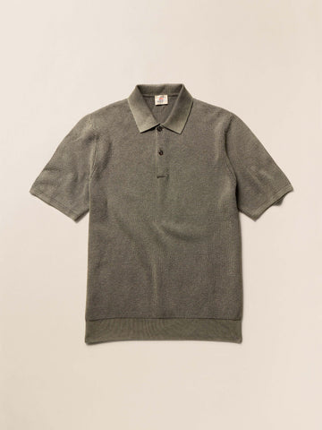 Short-Sleeve Sunwashed Sweater Polo - Pine Ridge