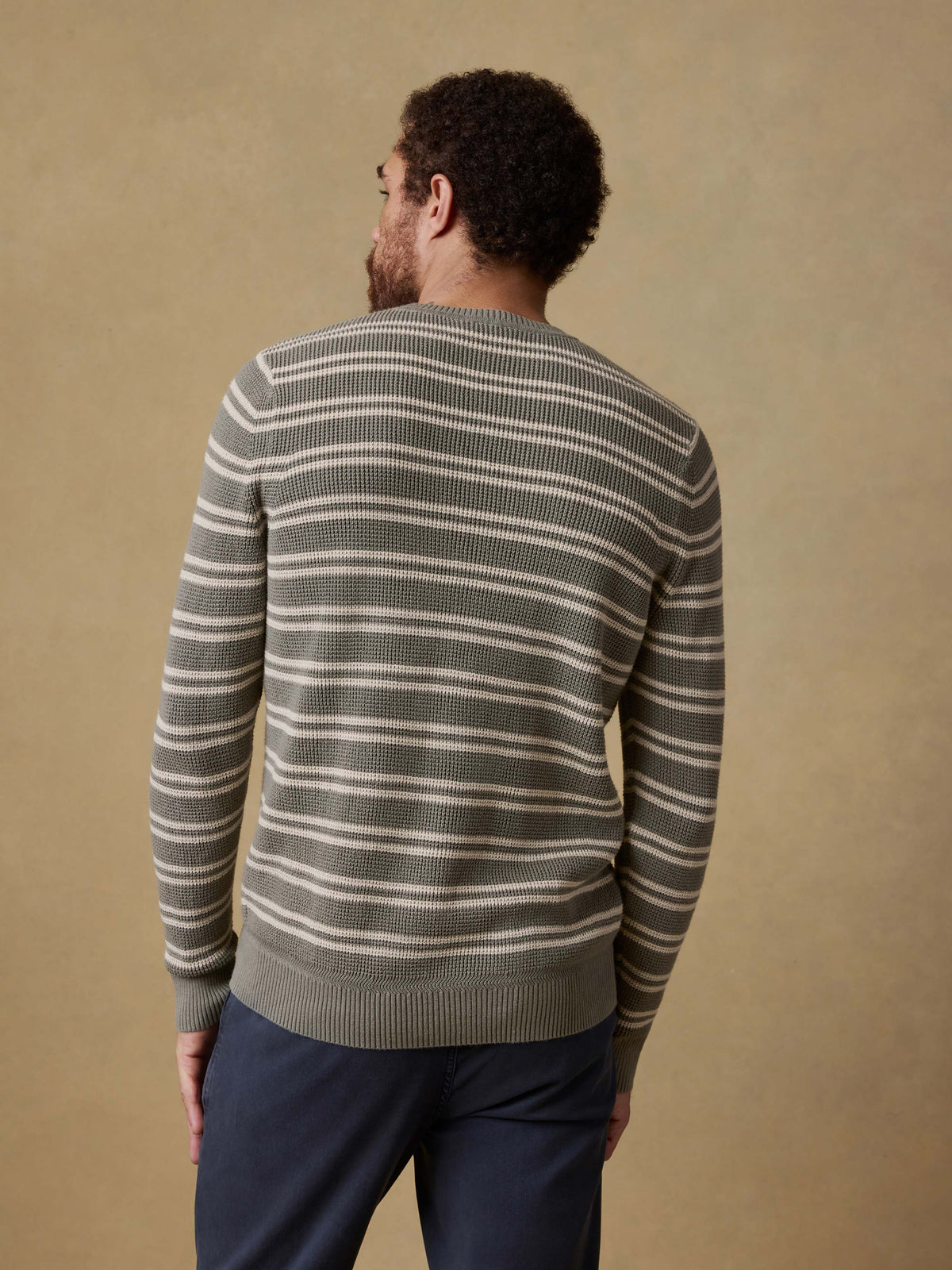 Sunwashed Crewneck Sweater - Sage Shore Stripe