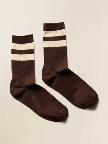 Le Bon Shoppe Her Varsity Socks - Espresso