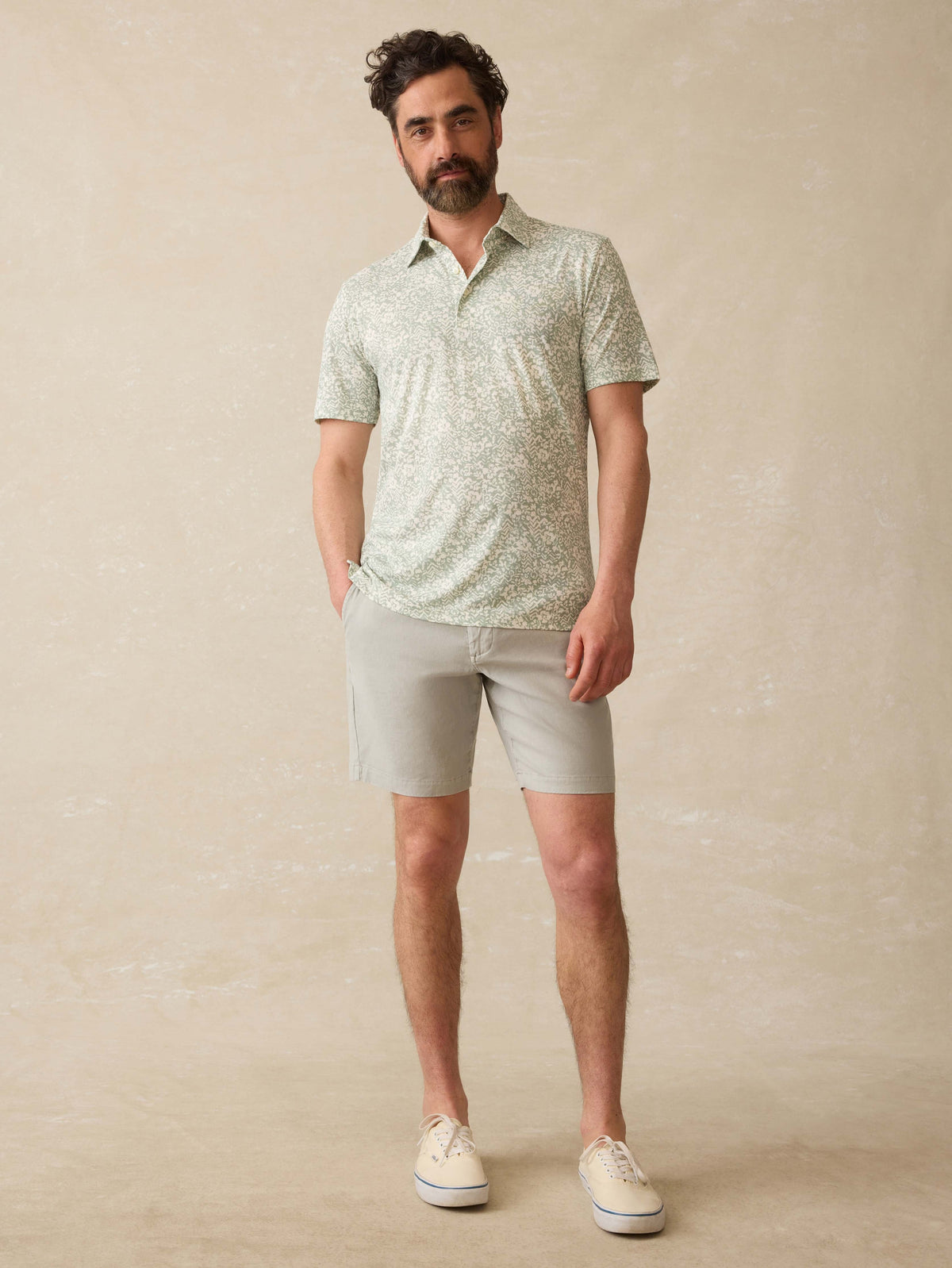 Short-Sleeve Movement Pique Polo - Dusty Sage Hilo