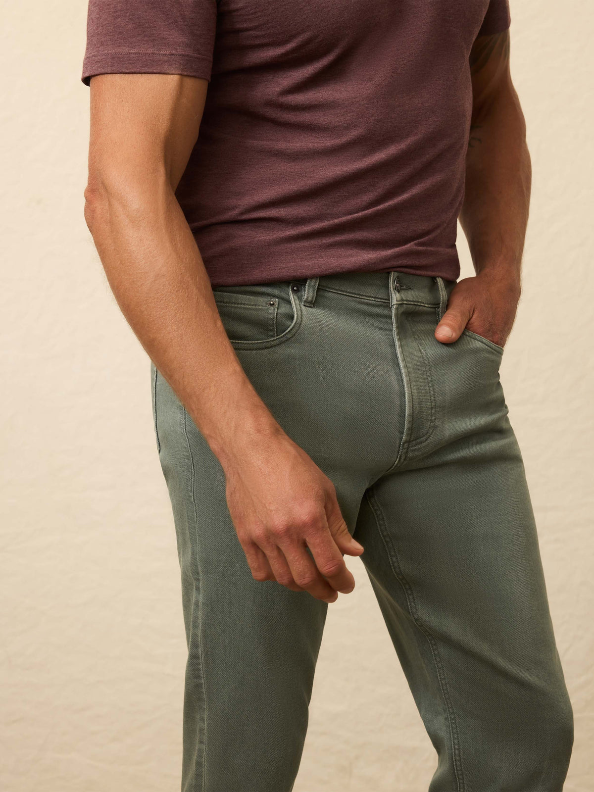 Stretch Terry 5-Pocket Pant - Stormy Seas
