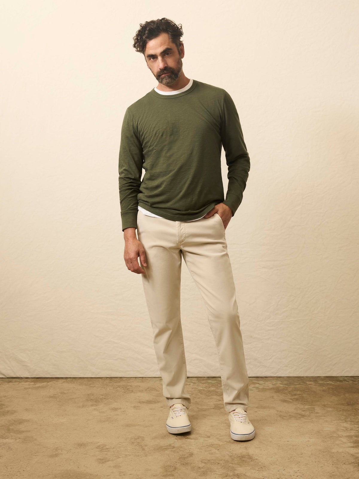 Long-Sleeve Sunwashed Tee - Fall Evergreen