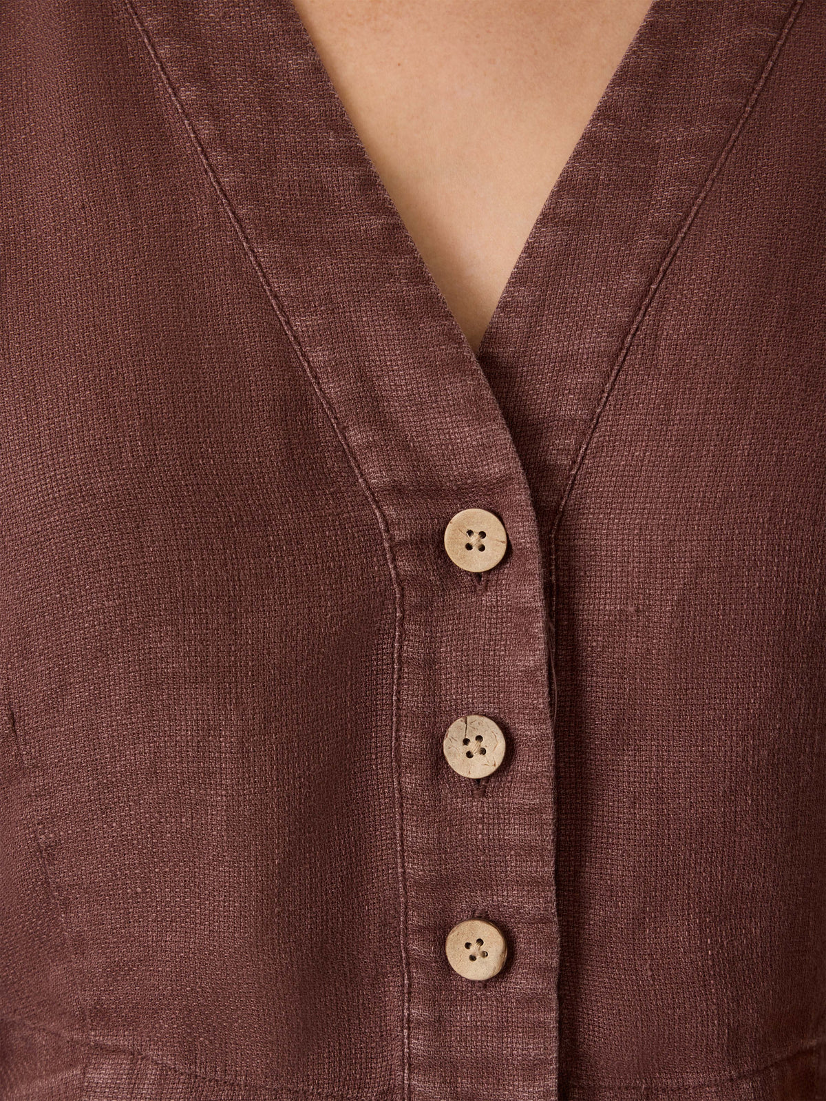 Palma Linen Avery Top - Cocoa