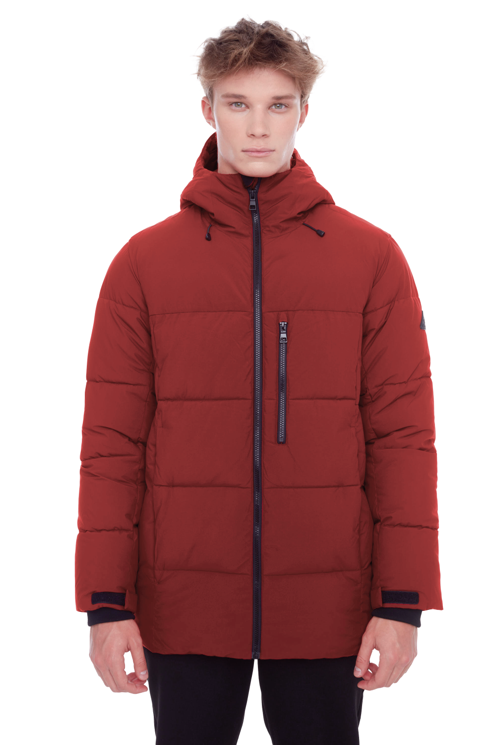 BANFF | MEN'S VEGAN DOWN (RECYCLED) PUFFER JACKET, DEEP RED