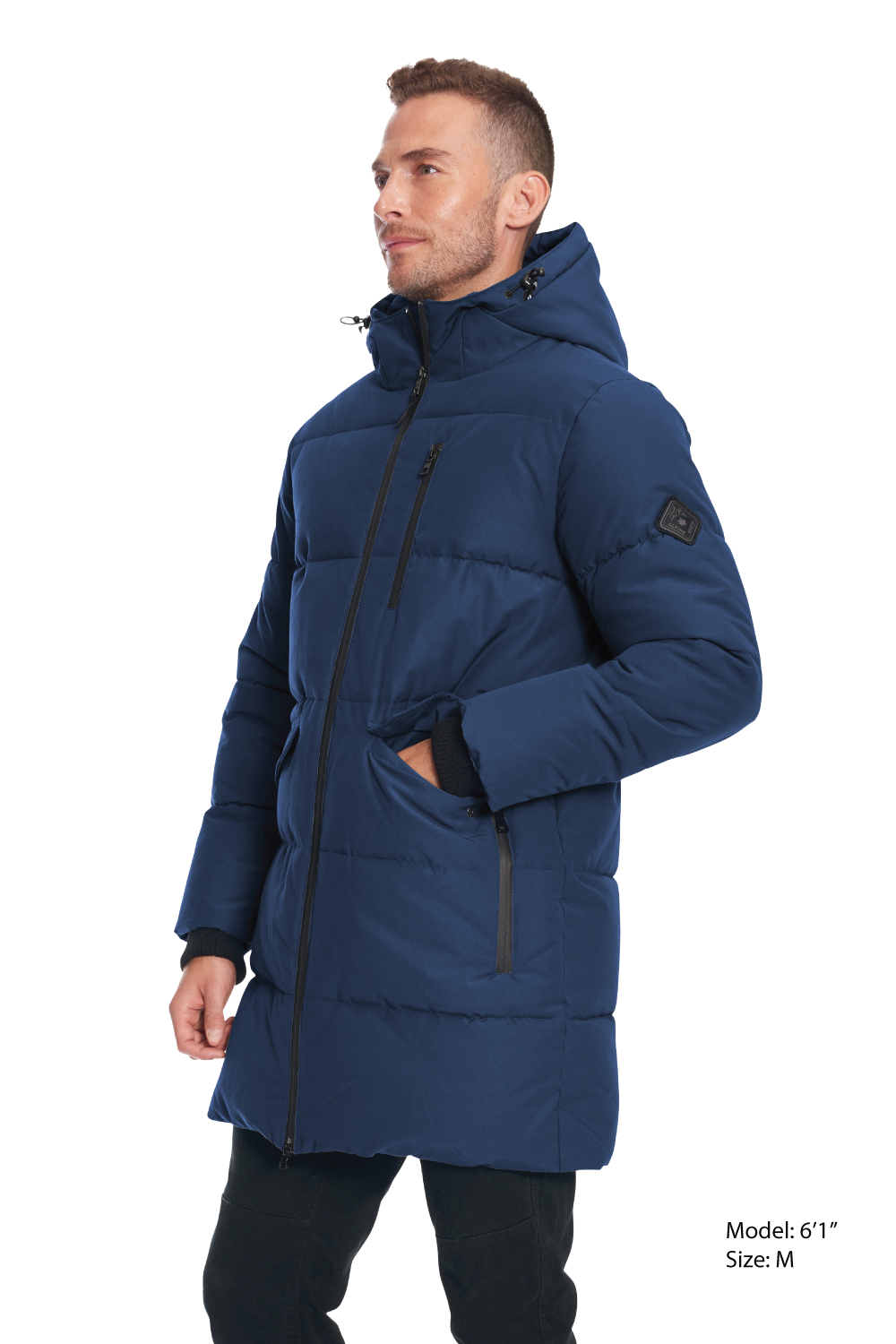 JASPER | MEN'S VEGAN DOWN (RECYCLED) PUFFER COAT, NAVY