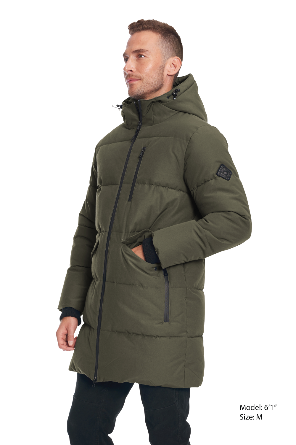 JASPER | MEN'S VEGAN DOWN (RECYCLED) PUFFER COAT, OLIVE