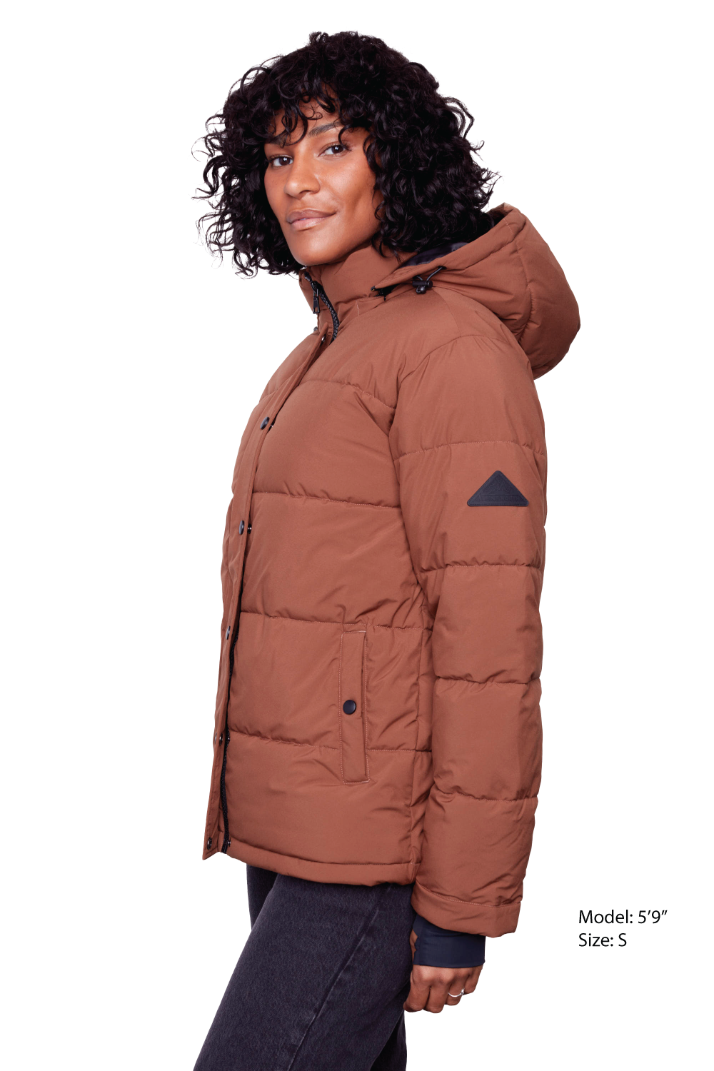 FORILLON | WOMEN'S VEGAN DOWN (RECYCLED) SHORT PUFFER JACKET, MAPLE