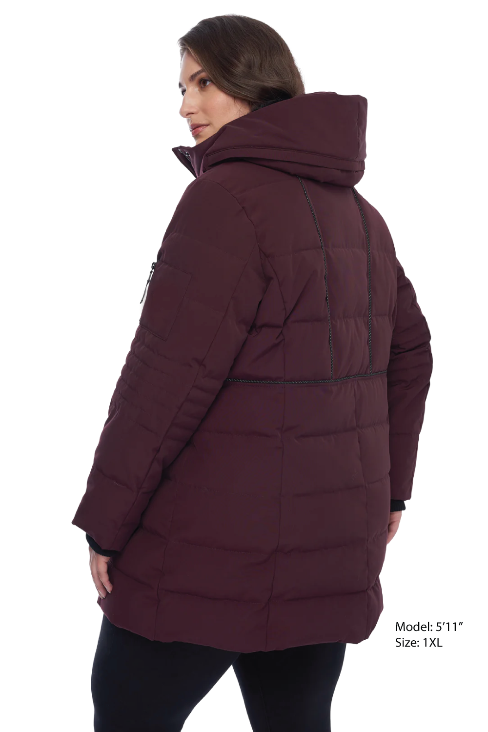 KOOTNEY PLUS | WOMEN'S VEGAN DOWN (RECYCLED) MID-LENGTH PARKA, GRAPE (PLUS SIZE)