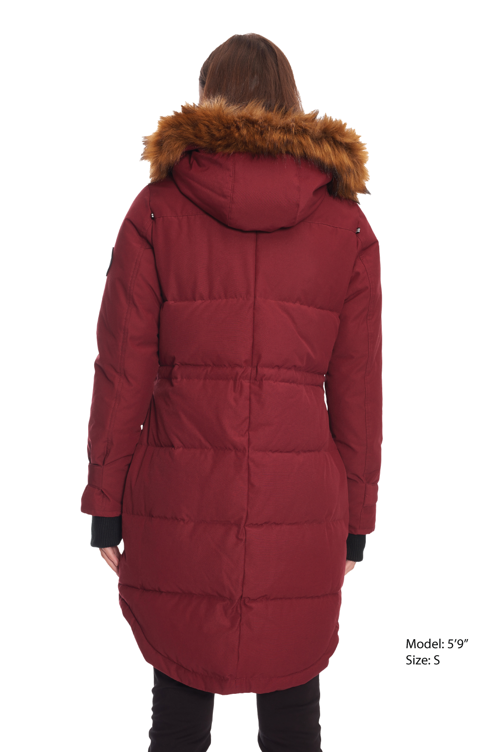 UKON | WOMEN'S VEGAN DOWN (RECYCLED) DRAWSTRING PARKA, OXBLOOD