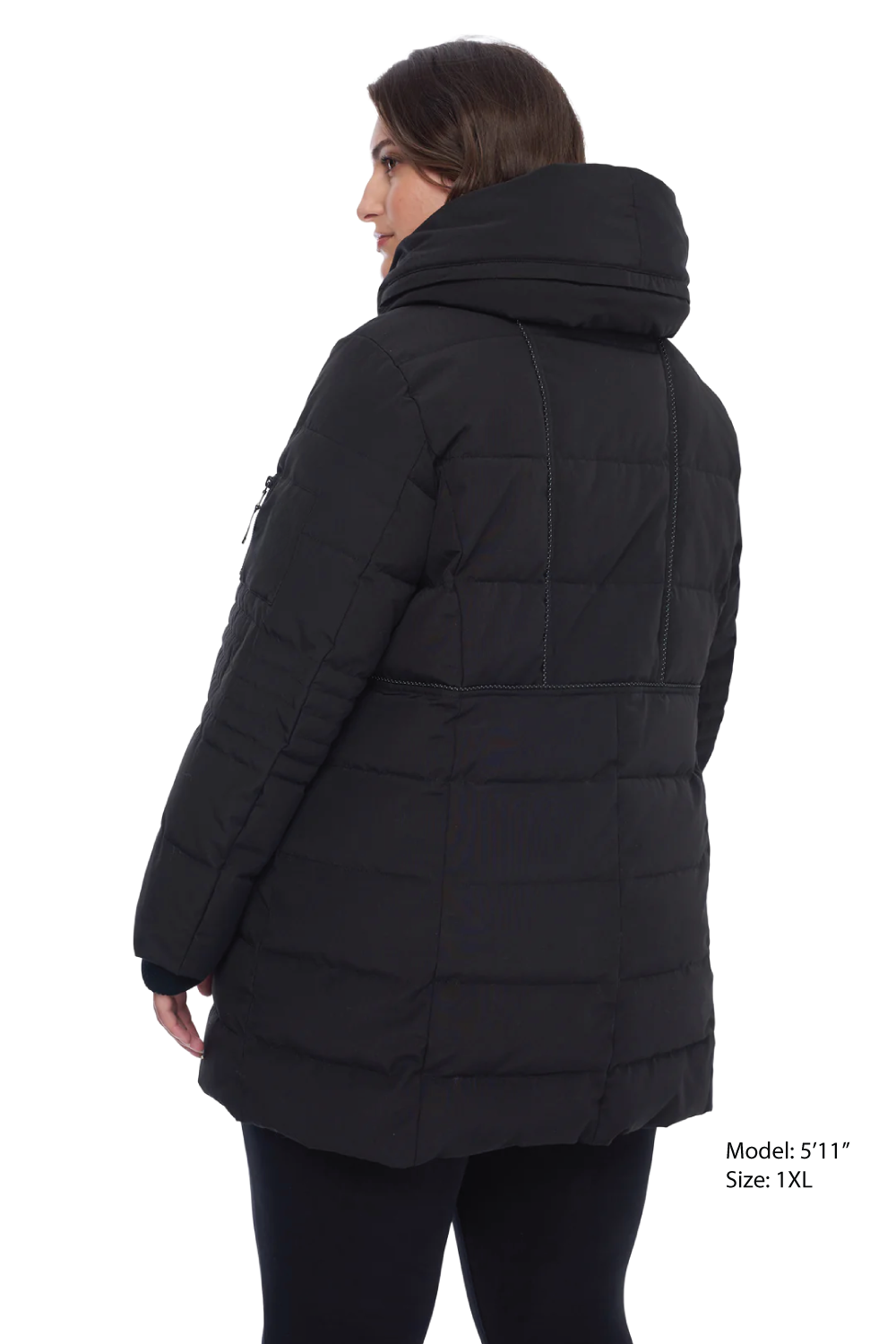 KOOTNEY PLUS | WOMEN'S VEGAN DOWN (RECYCLED) MID-LENGTH PARKA, BLACK (PLUS SIZE)