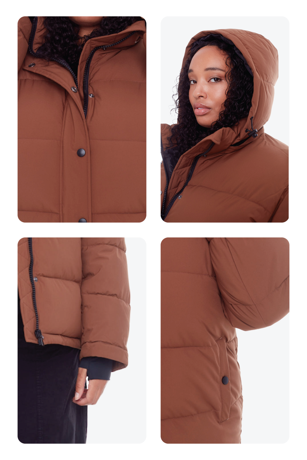 FORILLON PLUS | WOMEN'S VEGAN DOWN (RECYCLED) SHORT PUFFER JACKET, MAPLE (PLUS SIZE)