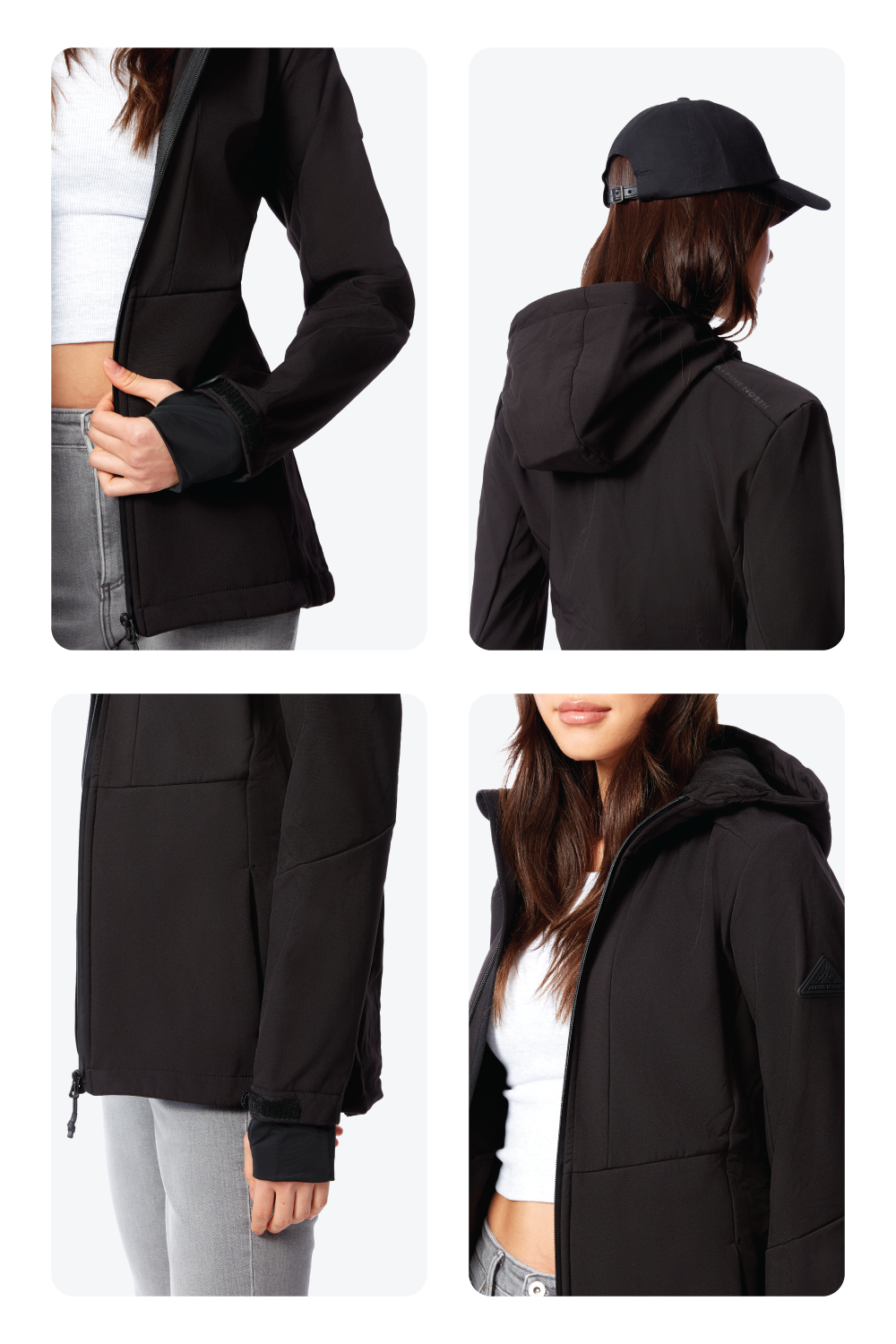 MACKENZIE | WOMEN'S FLEECE LINED SOFTSHELL WINDBREAKER, BLACK