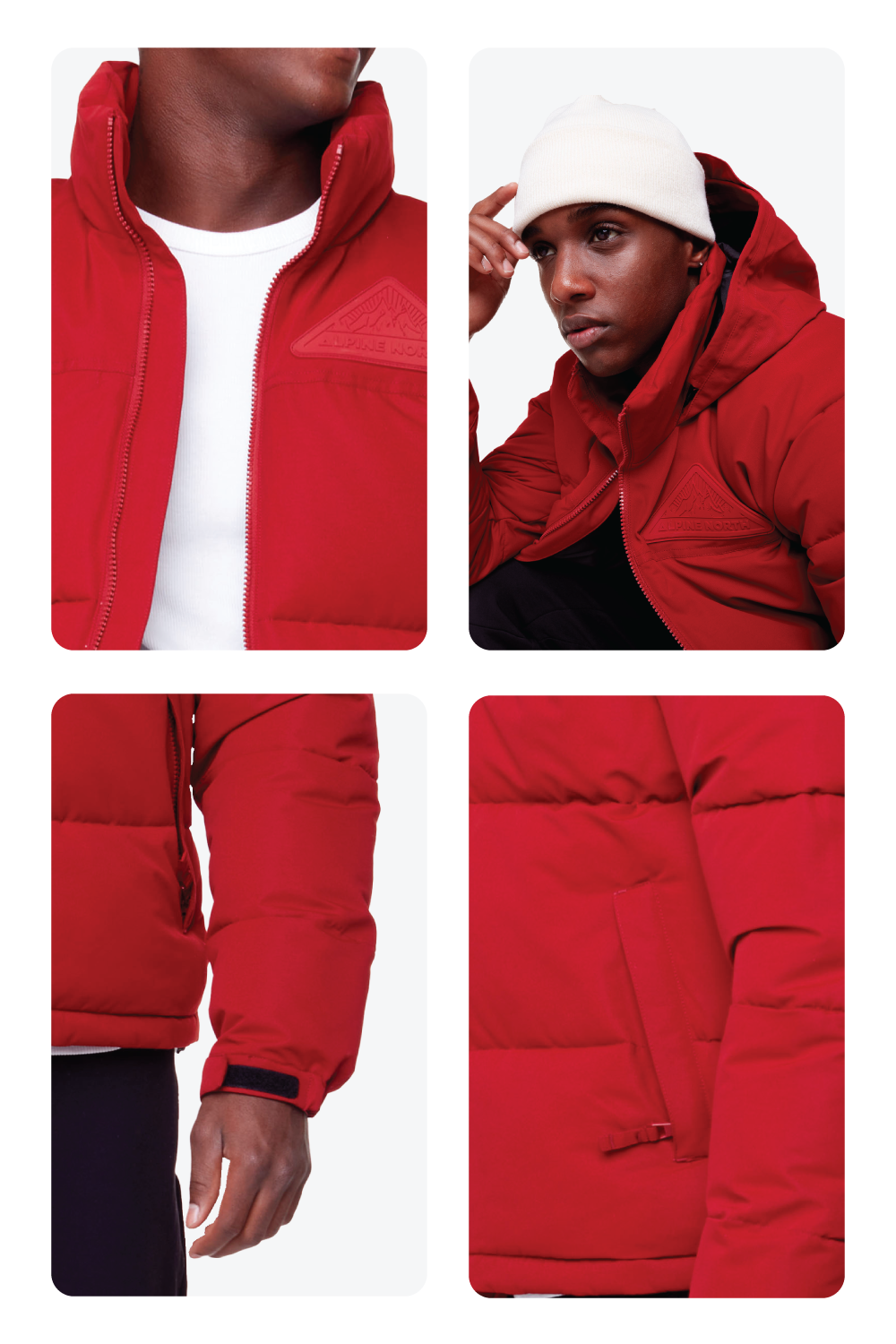 TUKTUT | MEN'S VEGAN DOWN (RECYCLED) PUFFER JACKET, DEEP RED