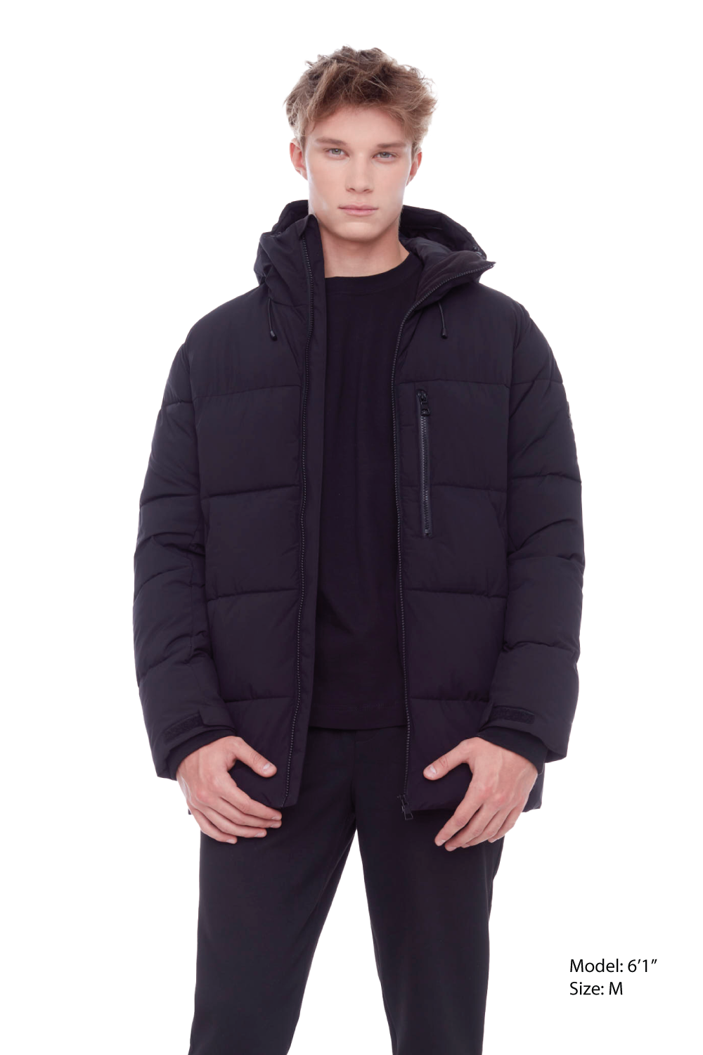 BANFF | MEN'S VEGAN DOWN (RECYCLED) PUFFER JACKET, BLACK
