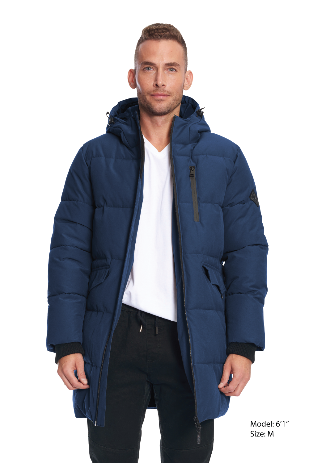 JASPER | MEN'S VEGAN DOWN (RECYCLED) PUFFER COAT, NAVY
