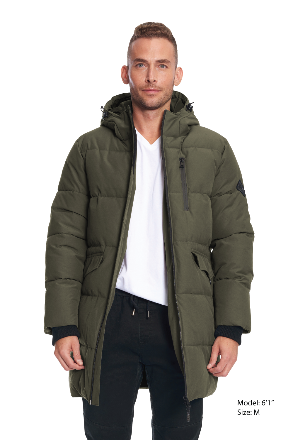 JASPER | MEN'S VEGAN DOWN (RECYCLED) PUFFER COAT, OLIVE