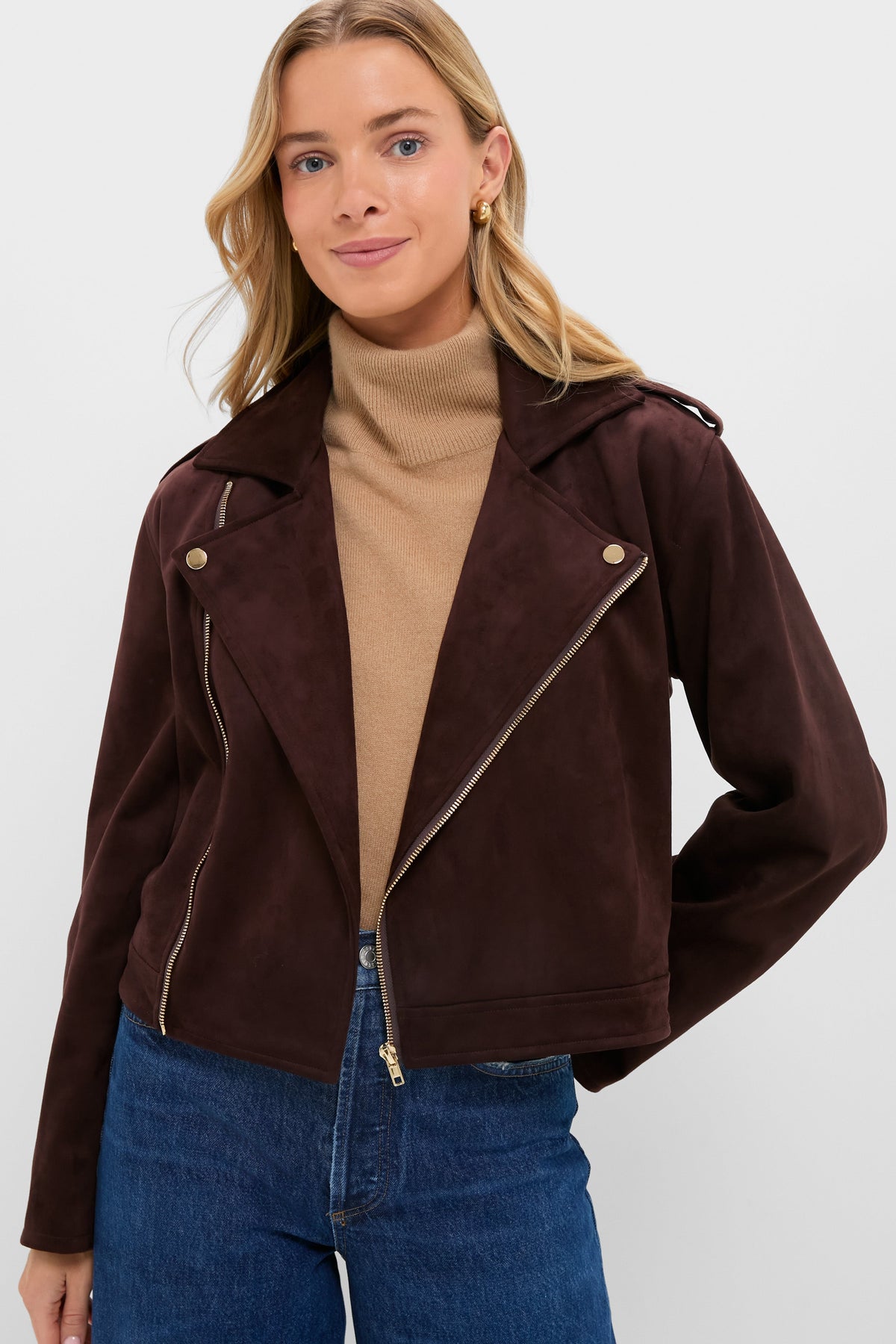 Chocolate Faux Suede Bristol Jacket