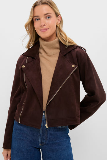 Chocolate Faux Suede Bristol Jacket