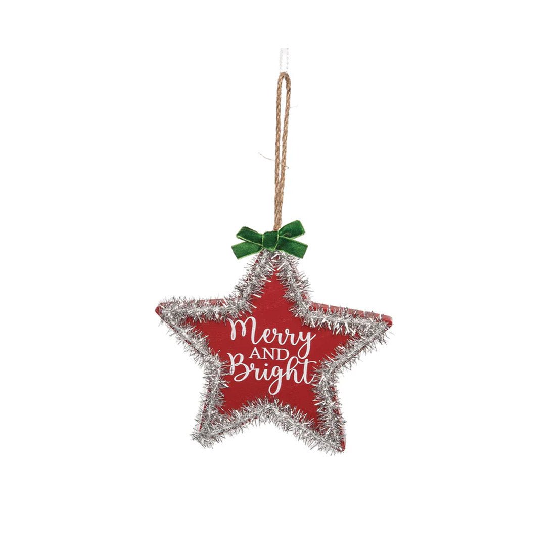 Merry And Bright Tinsel Star Ornament