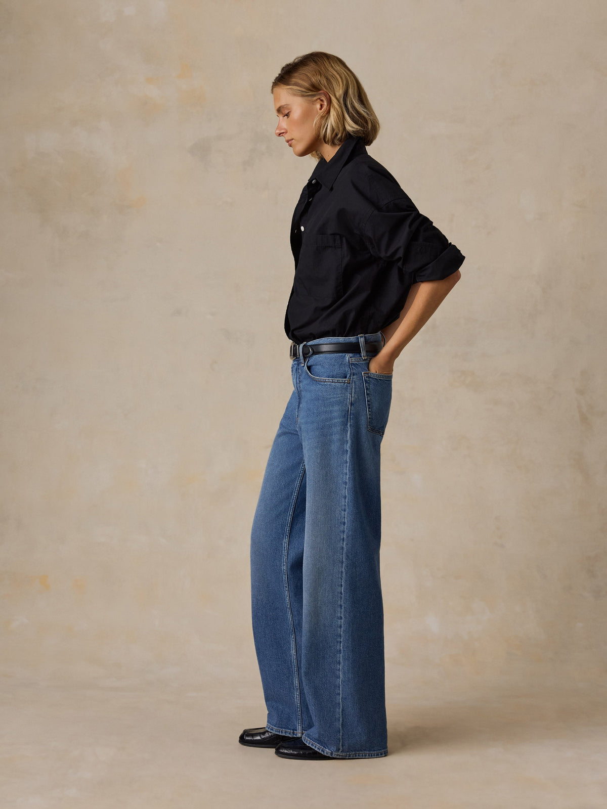 Regenerative Cotton Denim Wide Leg - Coast Bound Wash