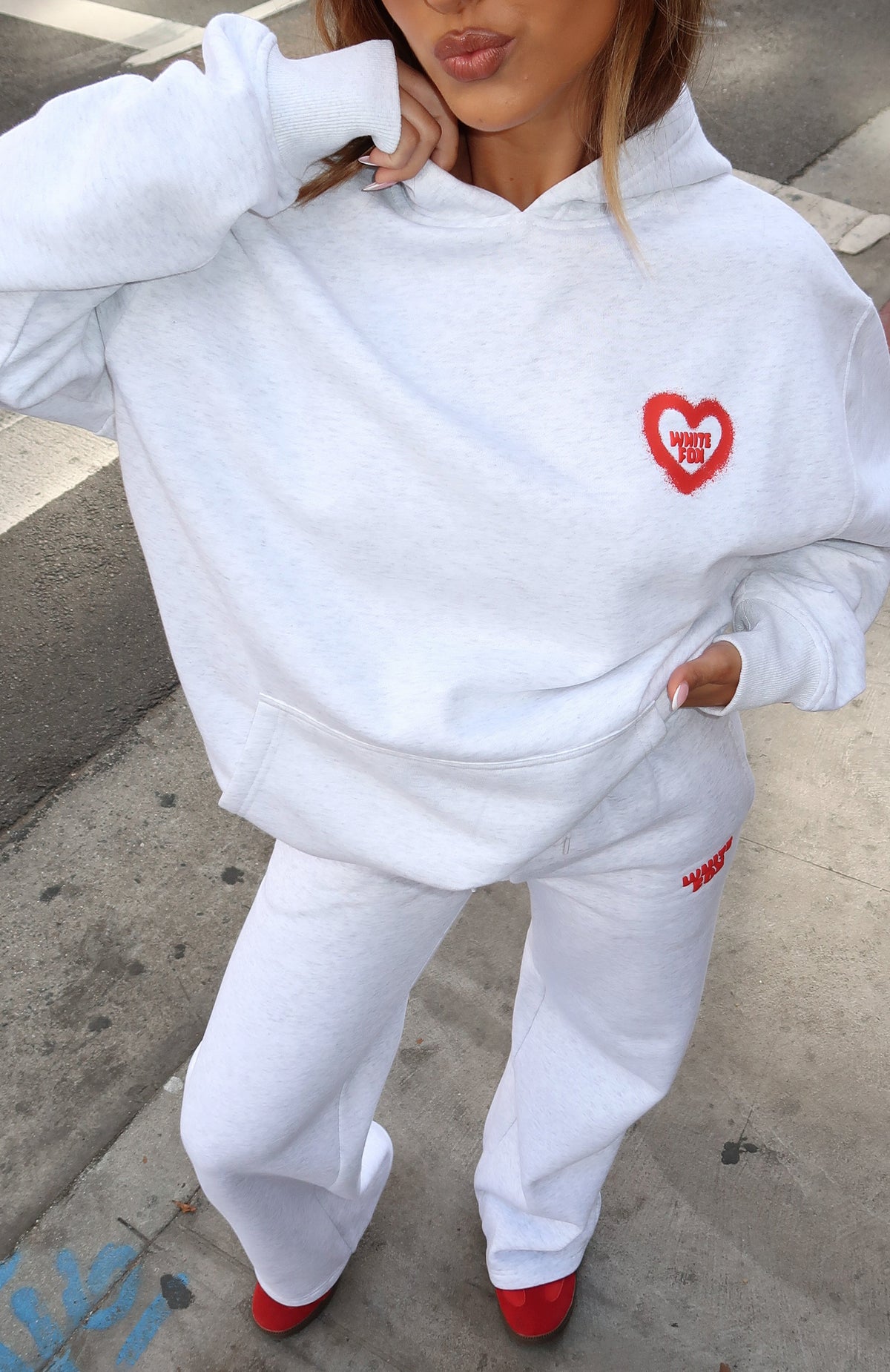11th Street City Girl At Heart Oversized Hoodie Cherry Glaze