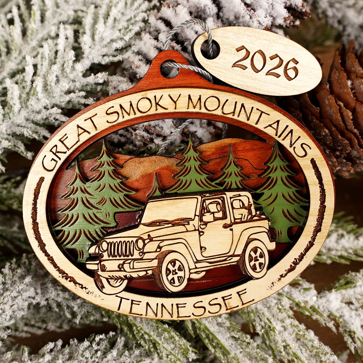 Great Smoky Mountains Jeep Ornament