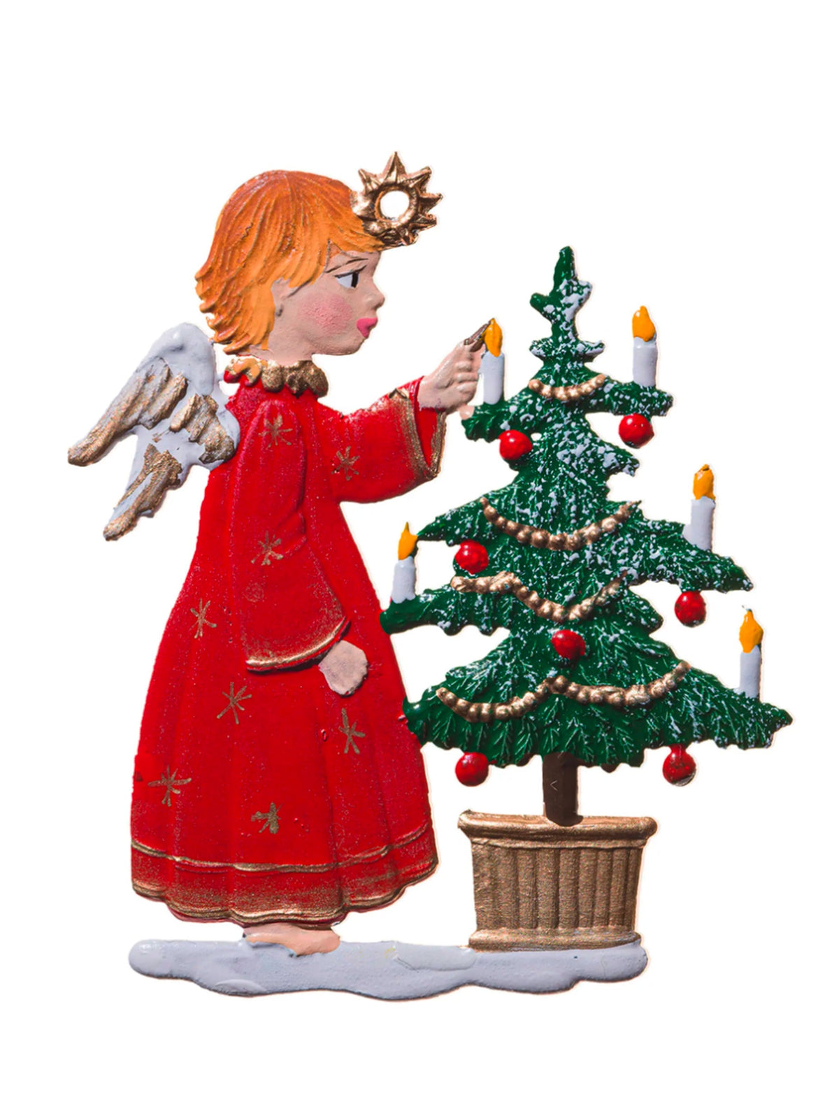 Wilhelm Schweizer Pewter Angel Decorating Tree Ornament