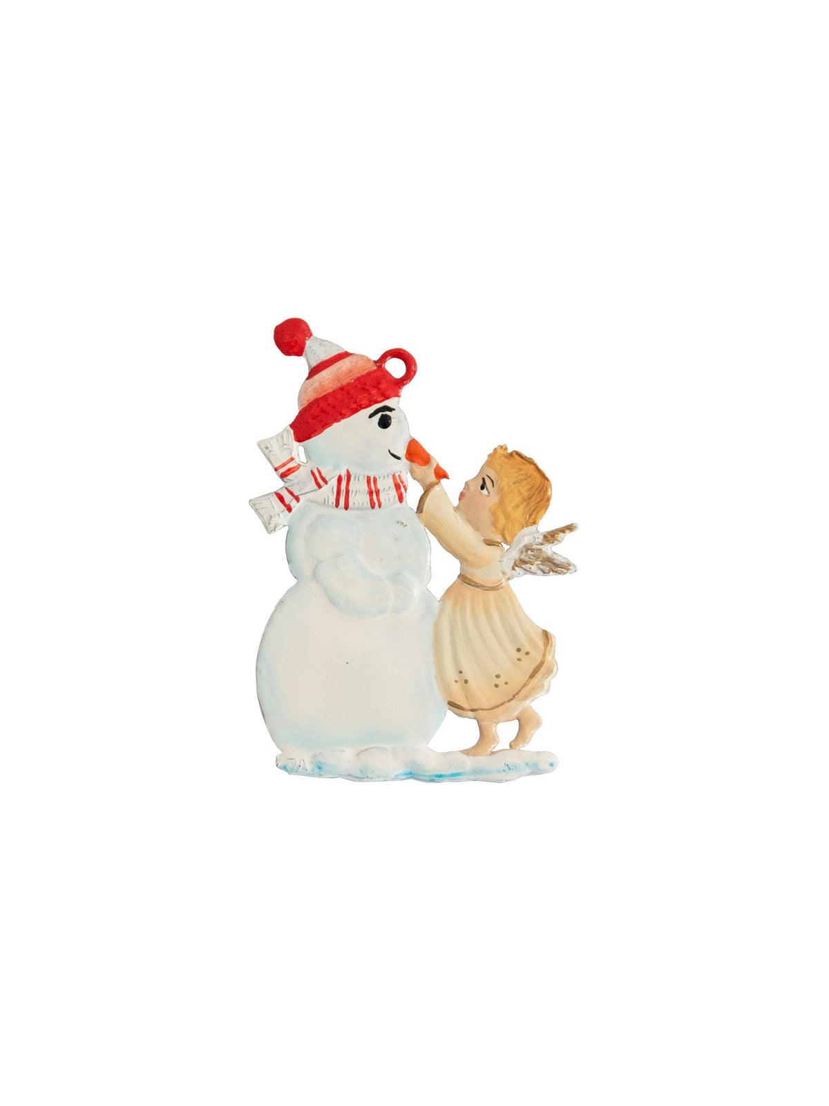 Wilhelm Schweizer Pewter Snowman and Angel Ornament