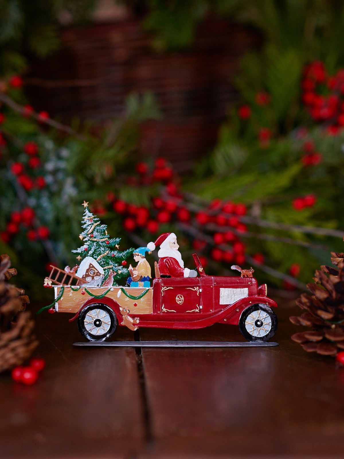 Wilhelm Schweizer Pewter Santa in Pickup Truck