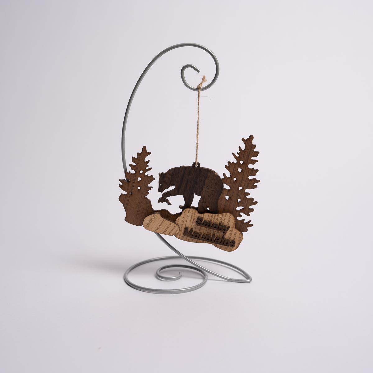 Smoky Mountains Wood Bear Ornament