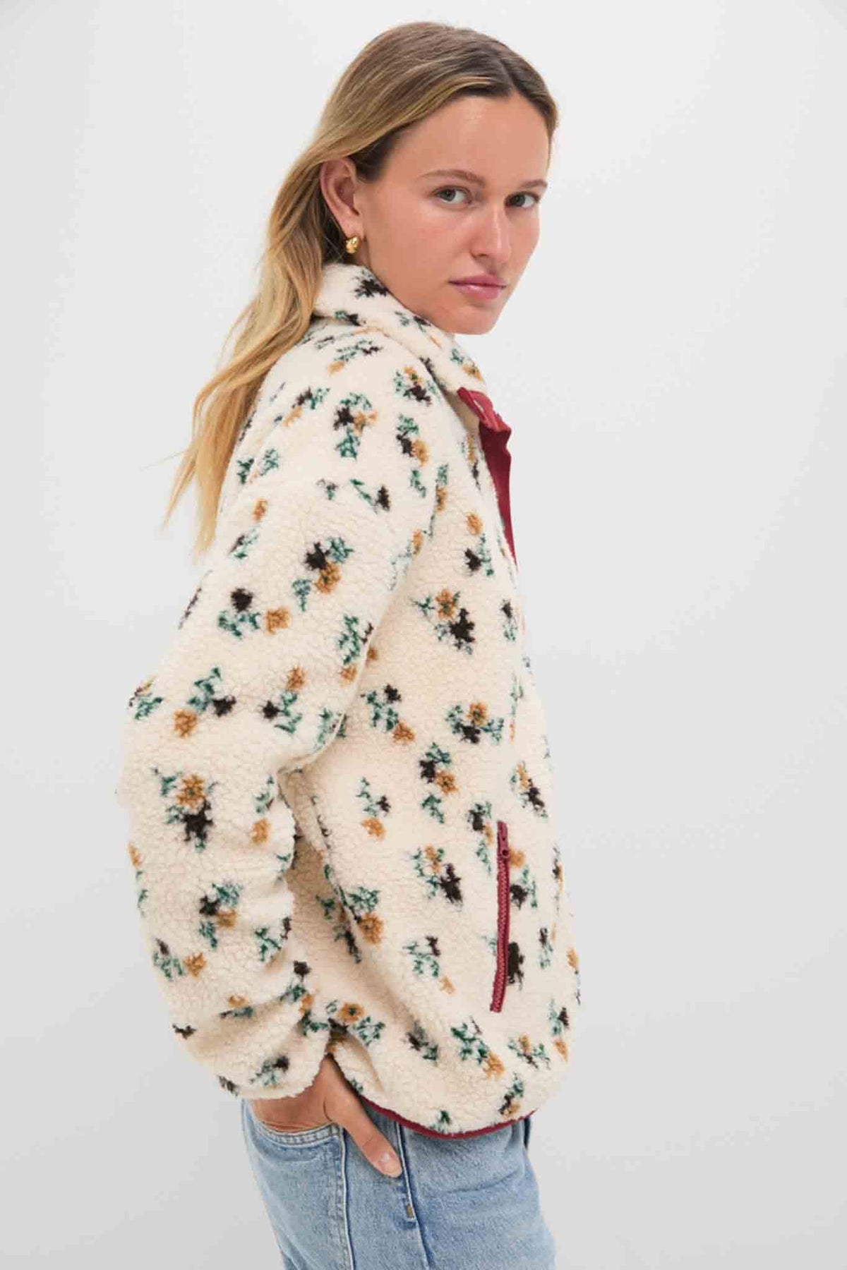 Rust Multi Fleece Aliza Jacket