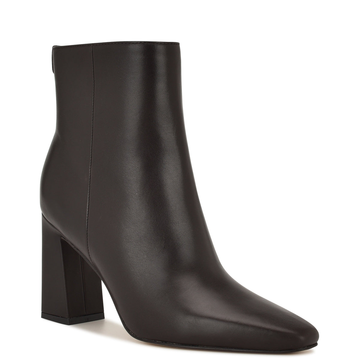 Reraye Block Heel Ankle Leather Booties