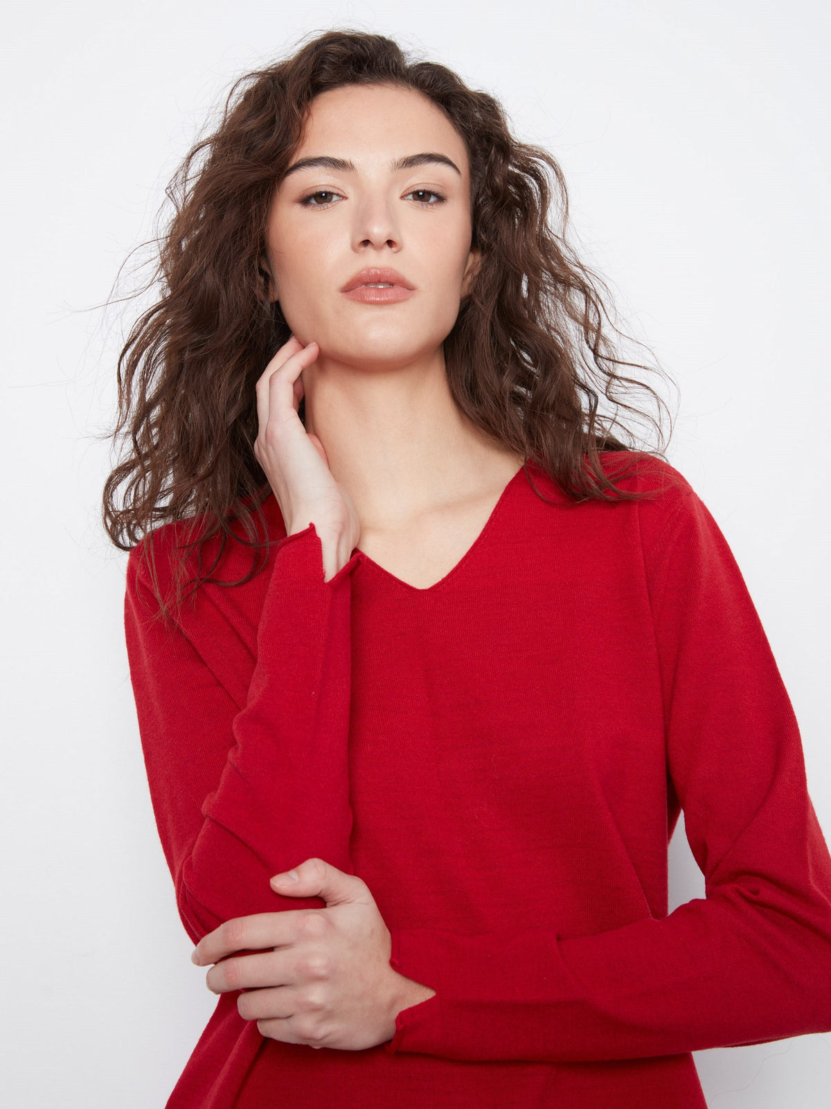 Basic V-Neck Sweater - Equestrian