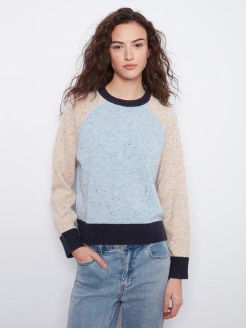 Color Block Knit Sweater - Iris