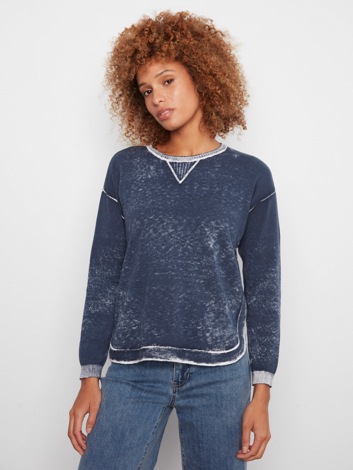 Cotton Crew Neck Sweater - Midnight