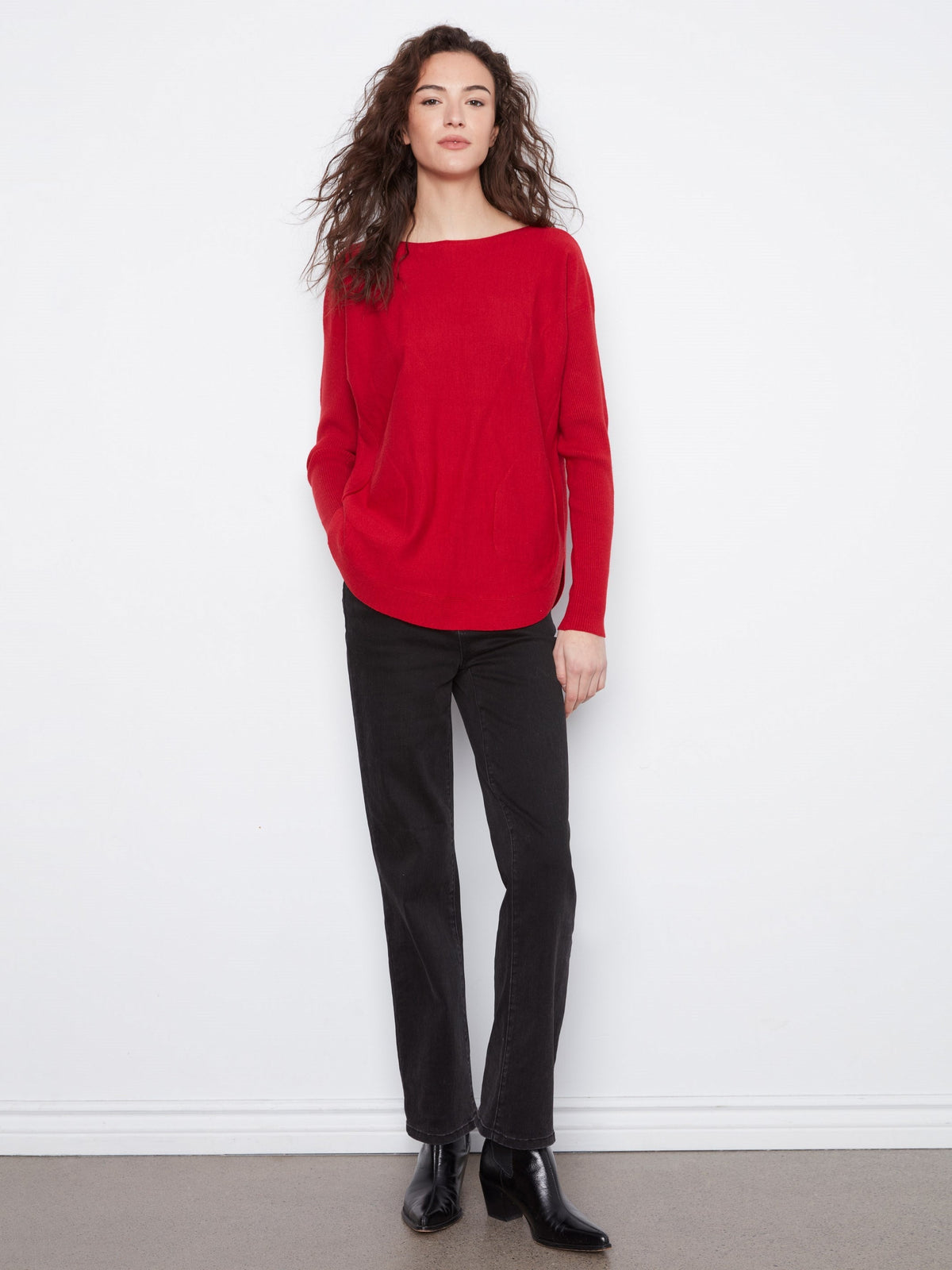 Knit Sweater With Lace-Up Cuffs - Equestrian