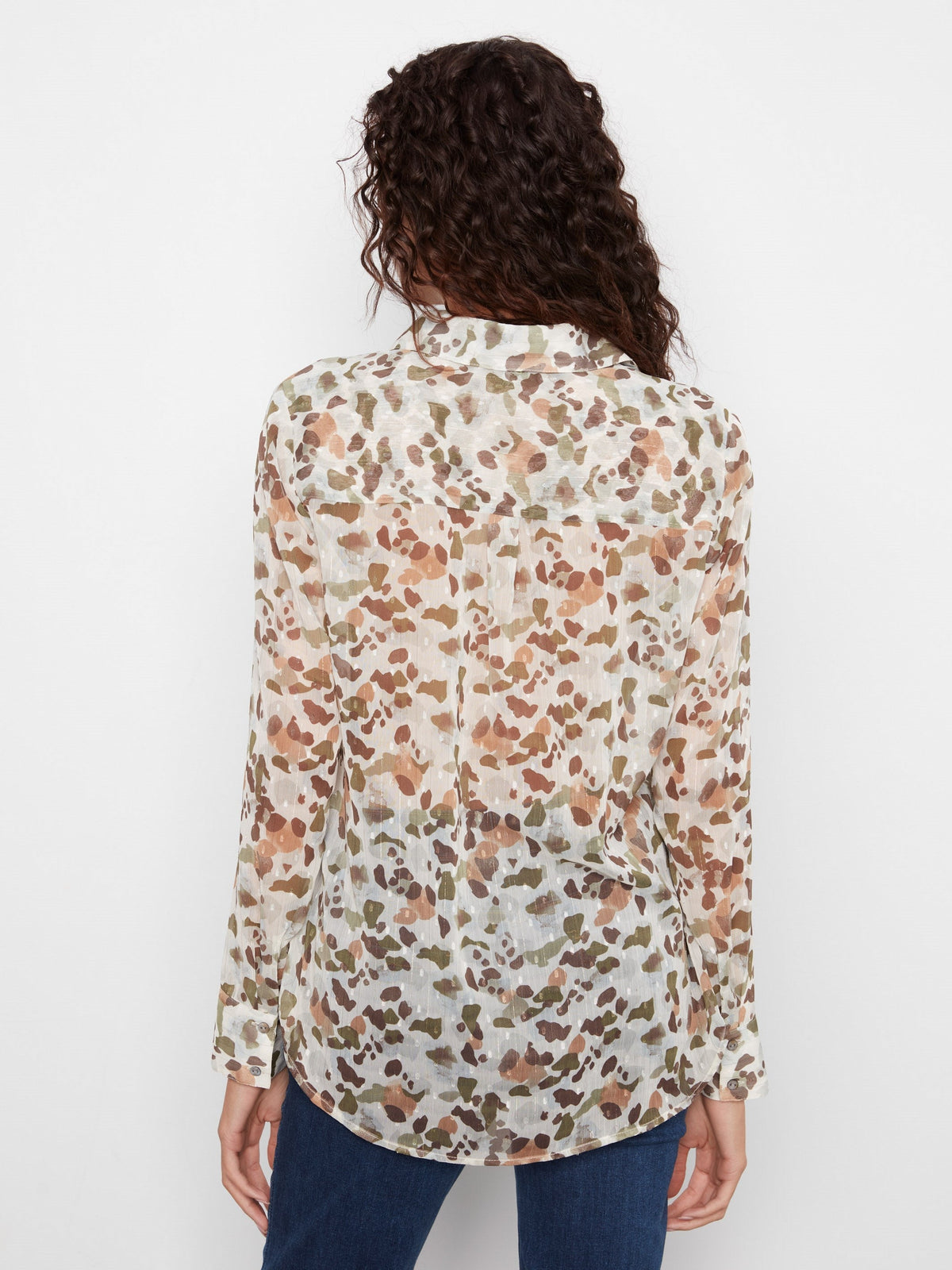 Printed Button-Up Shirt - Pebble