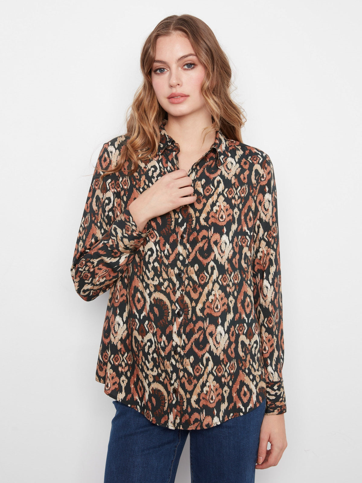 Printed Button-Up Shirt - Kaia