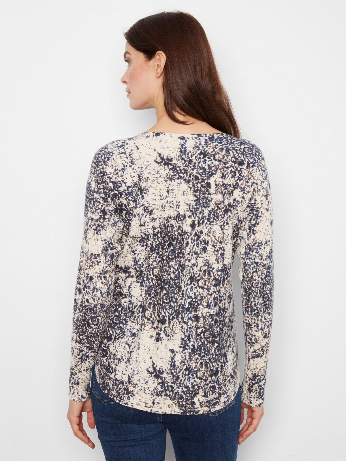 Printed Rounded Hem Sweater - Seraphine