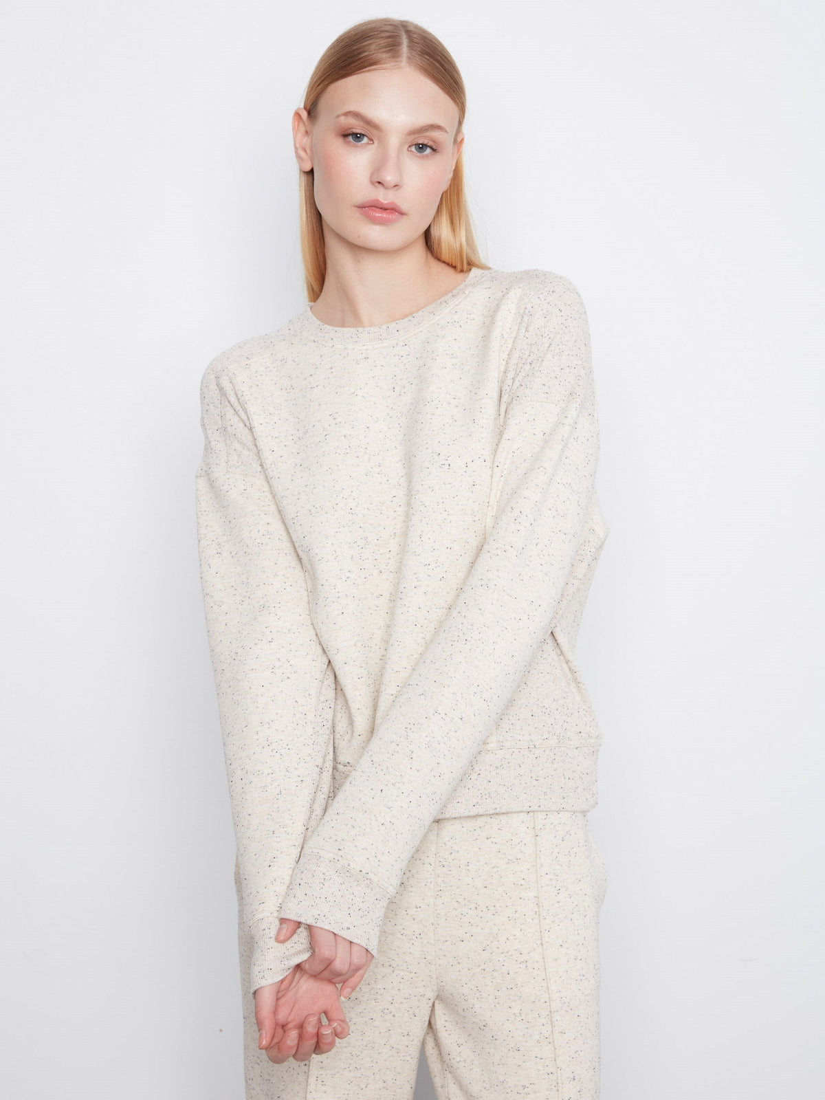 Soft Scuba Crew Neck Sweatshirt - Cookie & Cream